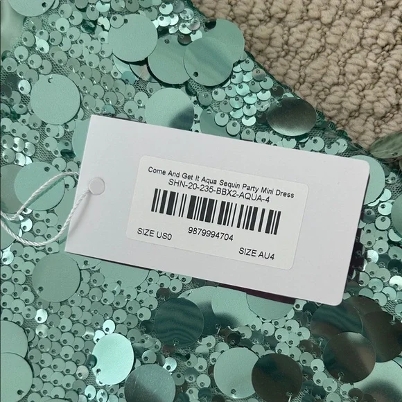 Beginning Boutique Sequin Mini Dress in Green - Picture 5 of 7